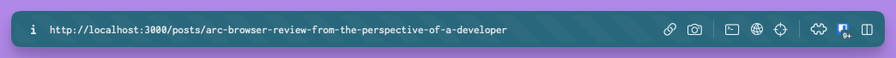 The dev bar of Arc